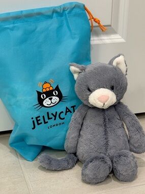 Jellycat Grey Plush Cat -  Bashful Kitten